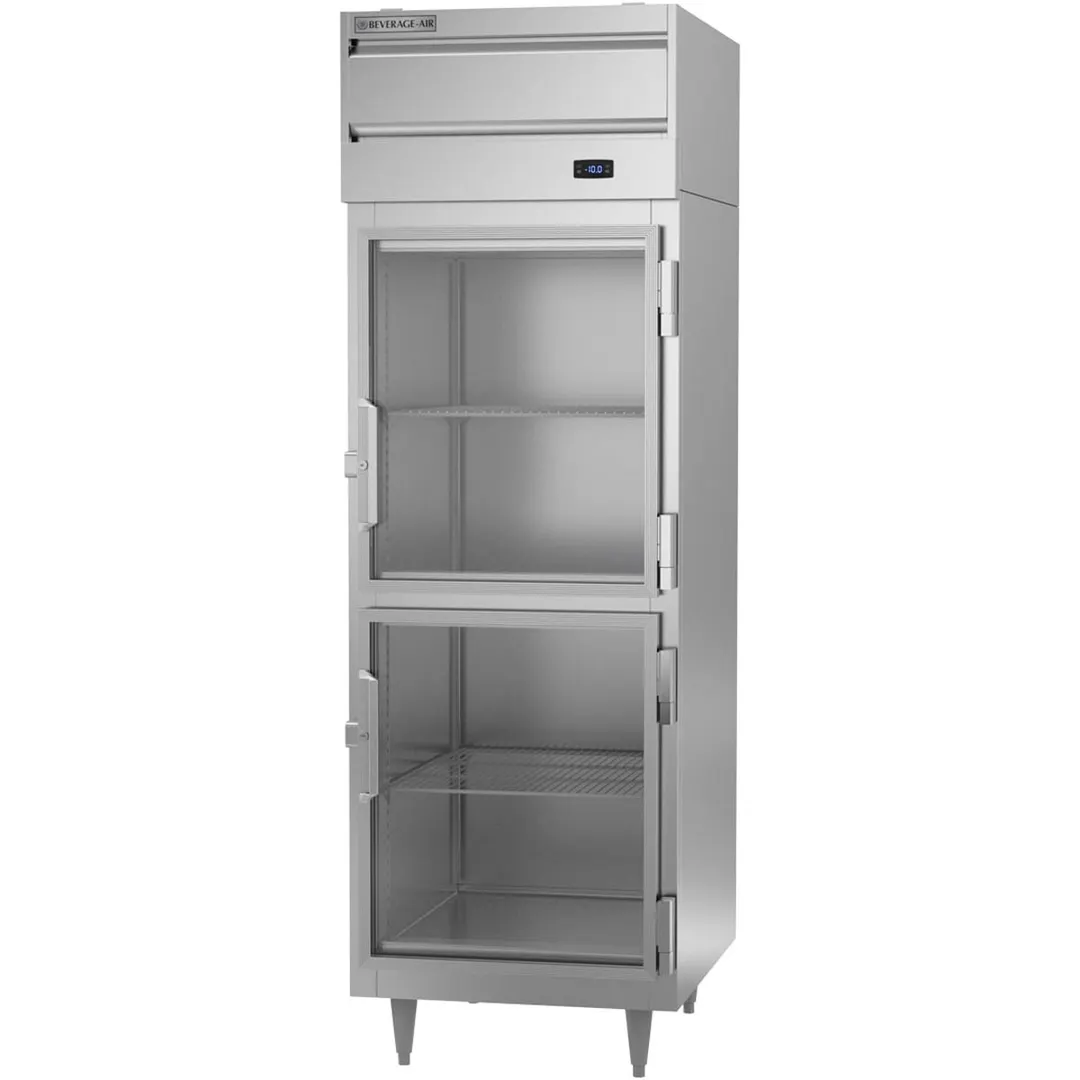 Beverage Air PF1HC-1BHG 26" One Section Reach-In Freezer w/ 2 Half Glass Doors, Aluminum Interior, 21 cu. ft.