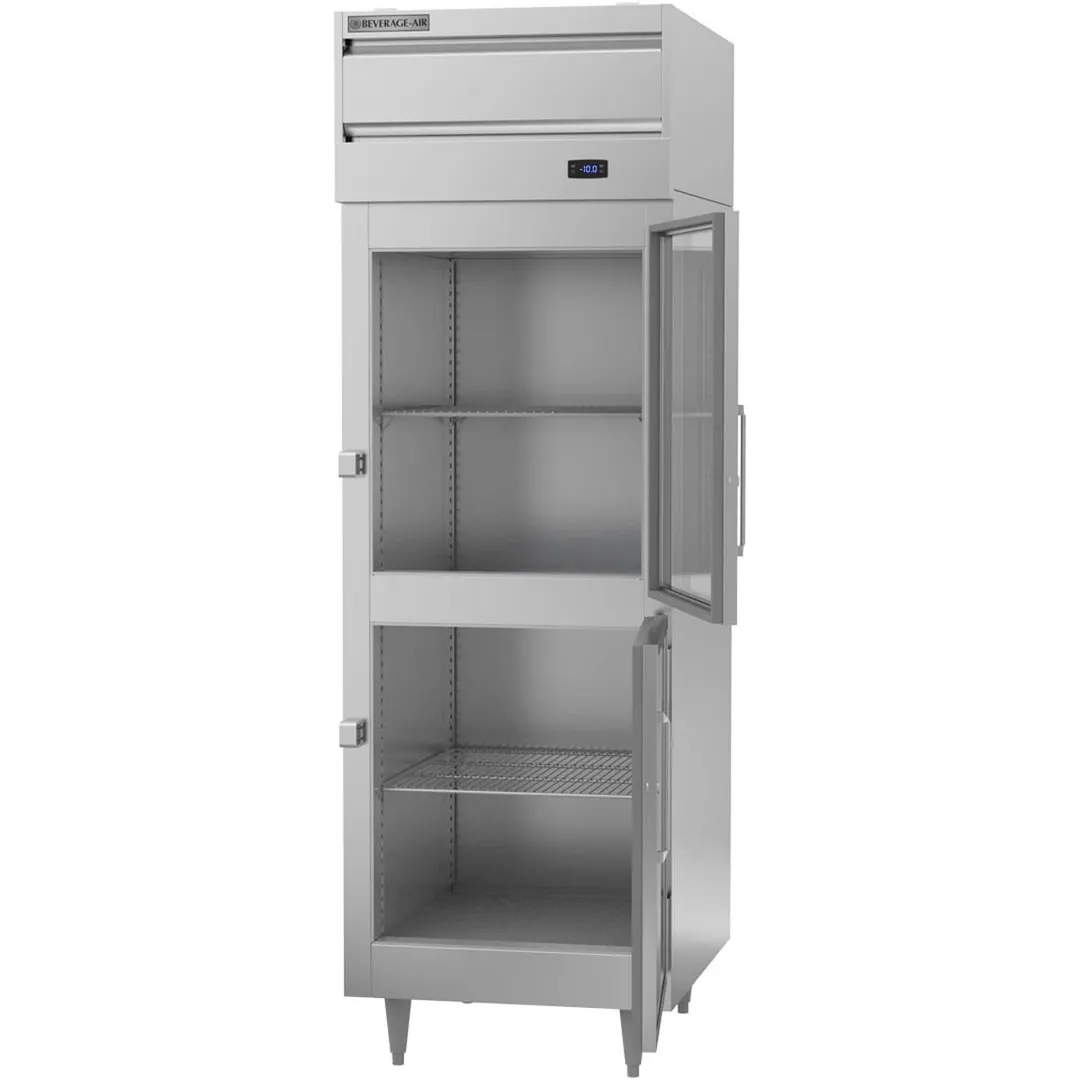 Beverage Air PF1HC-1BHG 26" One Section Reach-In Freezer w/ 2 Half Glass Doors, Aluminum Interior, 21 cu. ft.