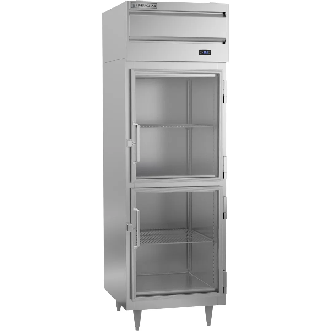 Beverage Air PF1HC-1BHG 26" One Section Reach-In Freezer w/ 2 Half Glass Doors, Aluminum Interior, 21 cu. ft.