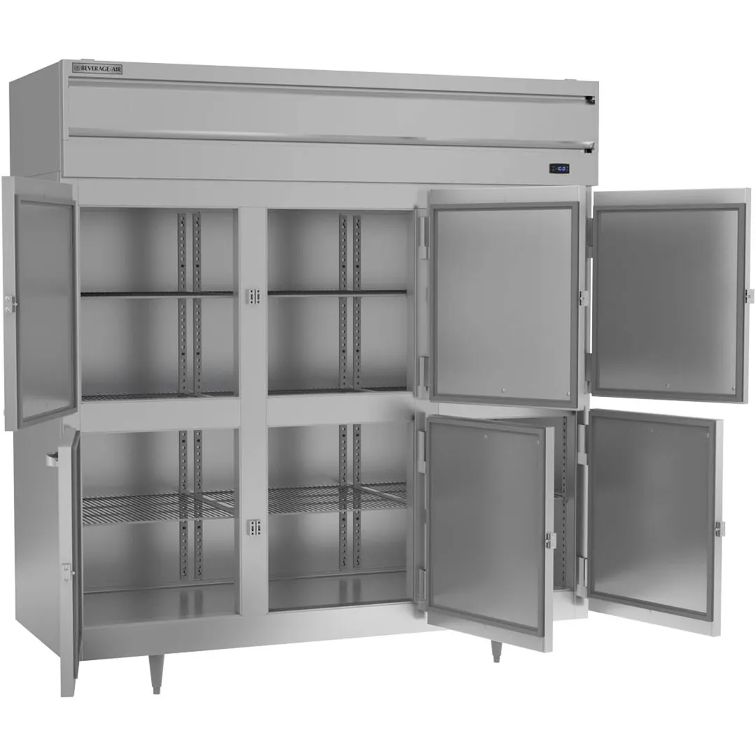 Beverage Air PF3HC-1AHS 78" Three Section Reach-In Freezer w/ 6 Half Solid Doors, Aluminum Interior, 68 cu. ft.