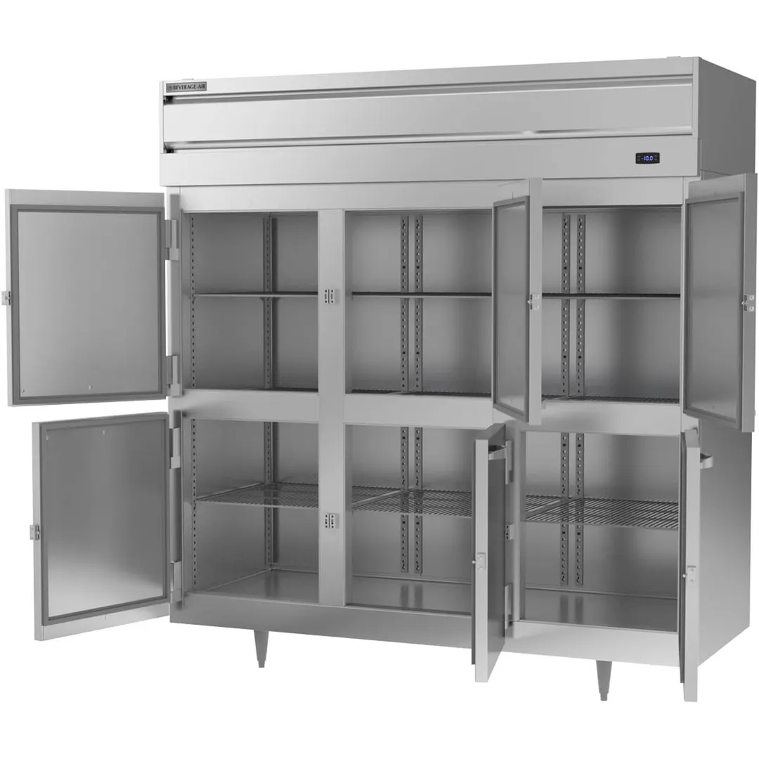 Beverage Air PF3HC-1AHS 78" Three Section Reach-In Freezer w/ 6 Half Solid Doors, Aluminum Interior, 68 cu. ft.