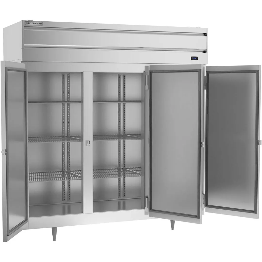 Beverage Air PF3HC-1AS 78" 3-Section Reach-In Freezer w/ 3 Solid Doors, Aluminum Interior, 68 cu. ft.
