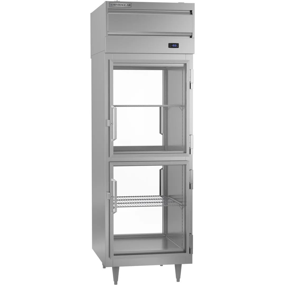 Beverage Air PFD1HC-1BHG 27" One Section Pass-Thru Freezer w/ 4 Glass Half Doors, 23 cu. ft.