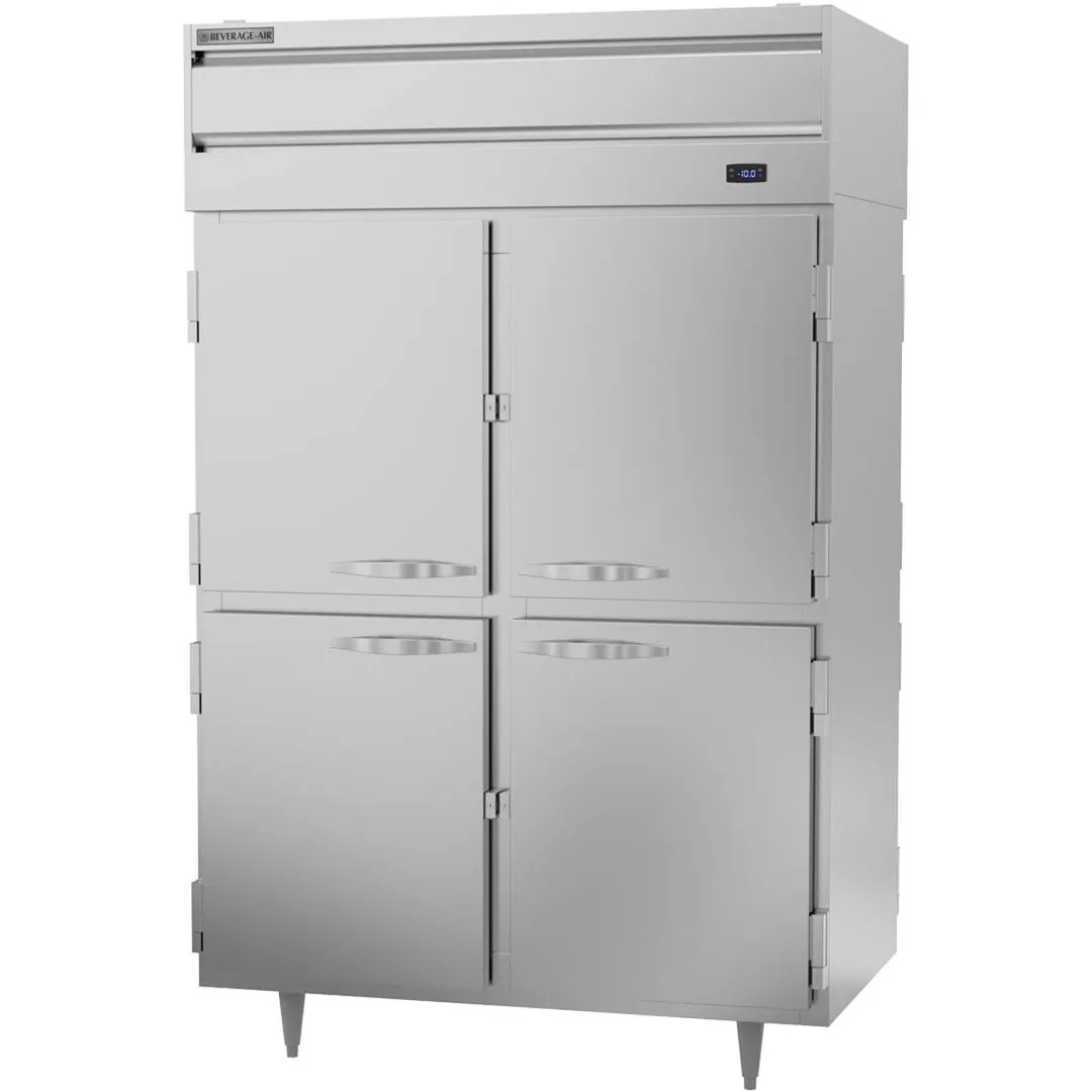 Beverage Air PFD2HC-1AHS 52" Two Section Pass-Thru Freezer w/ 8 Solid Half Doors, 48 cu. ft.