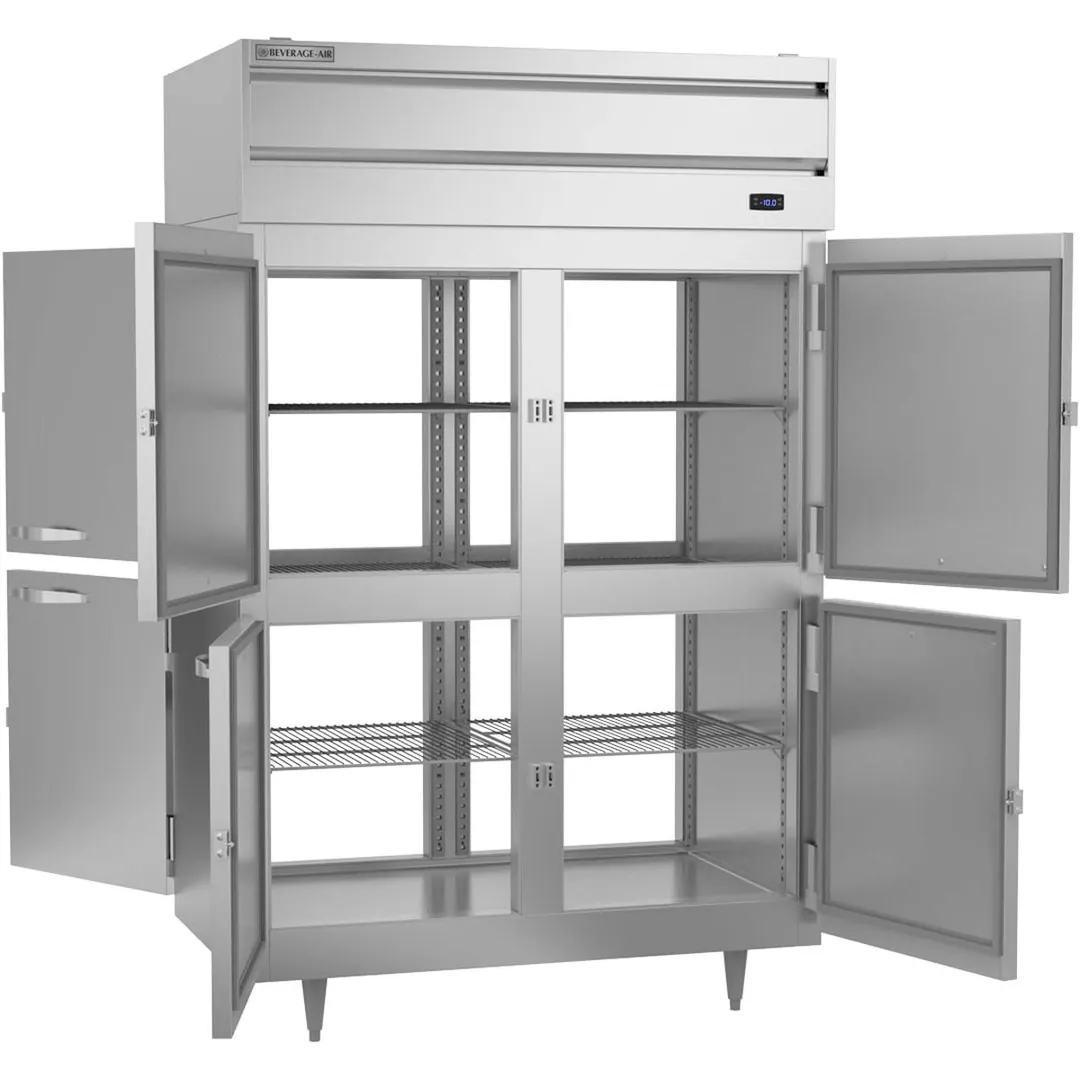 Beverage Air PFD2HC-1AHS 52" Two Section Pass-Thru Freezer w/ 8 Solid Half Doors, 48 cu. ft.