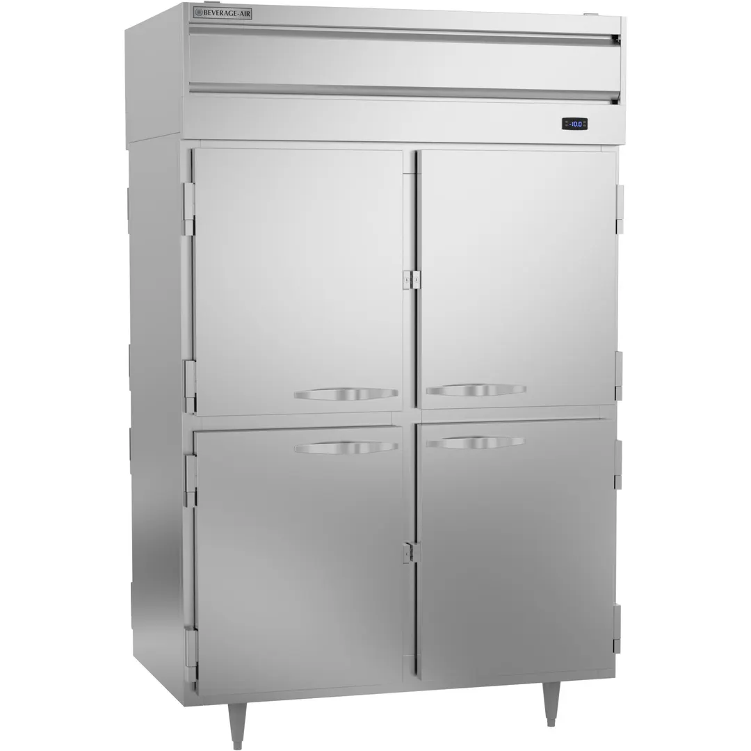 Beverage Air PFD2HC-1AHS 52" Two Section Pass-Thru Freezer w/ 8 Solid Half Doors, 48 cu. ft.