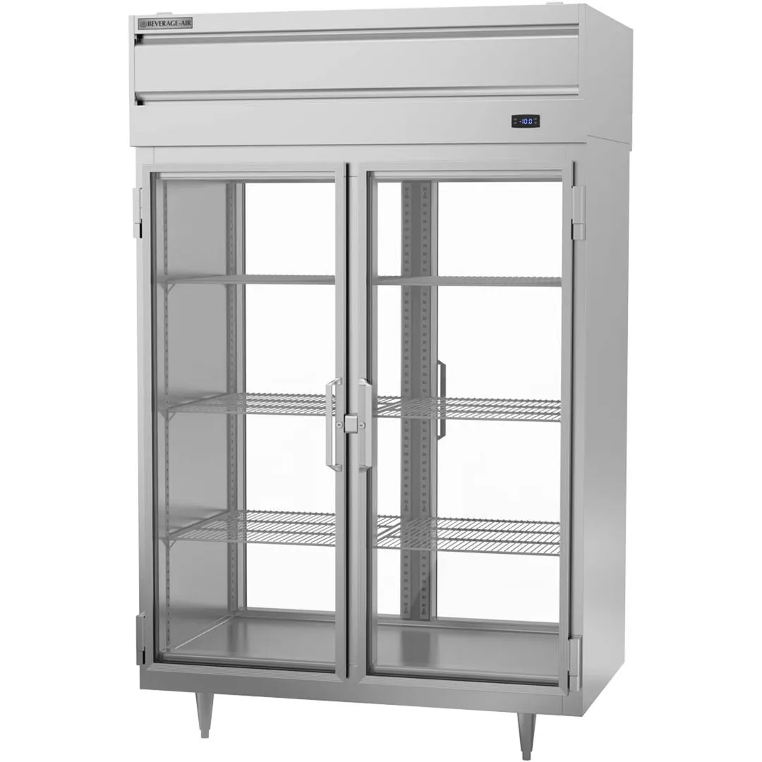 Beverage Air PFD2HC-1BG 52" Two Section Pass-Thru Freezer w/ 4 Glas Full Doors, 48 cu. ft. 