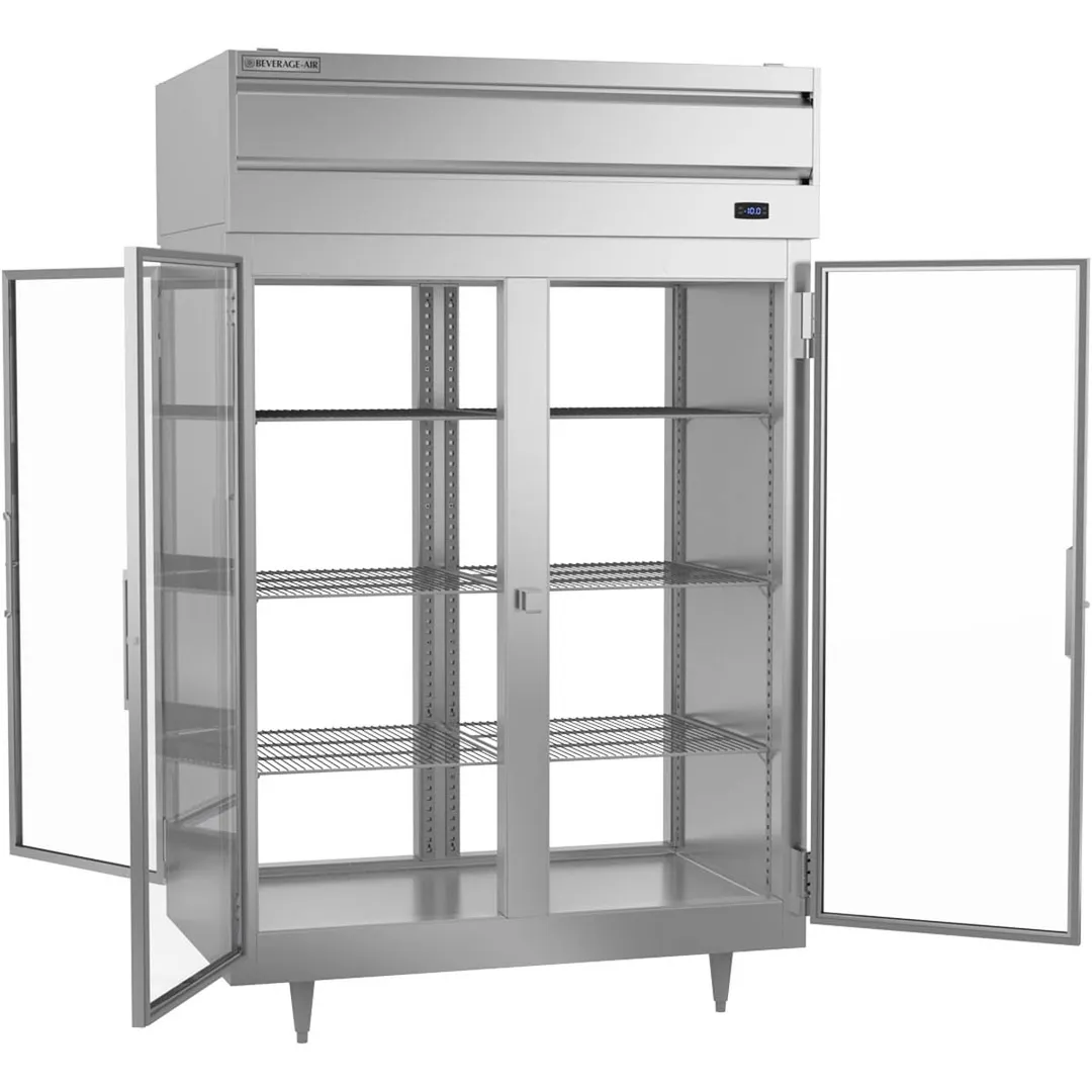 Beverage Air PFD2HC-1BG 52" Two Section Pass-Thru Freezer w/ 4 Glas Full Doors, 48 cu. ft. 