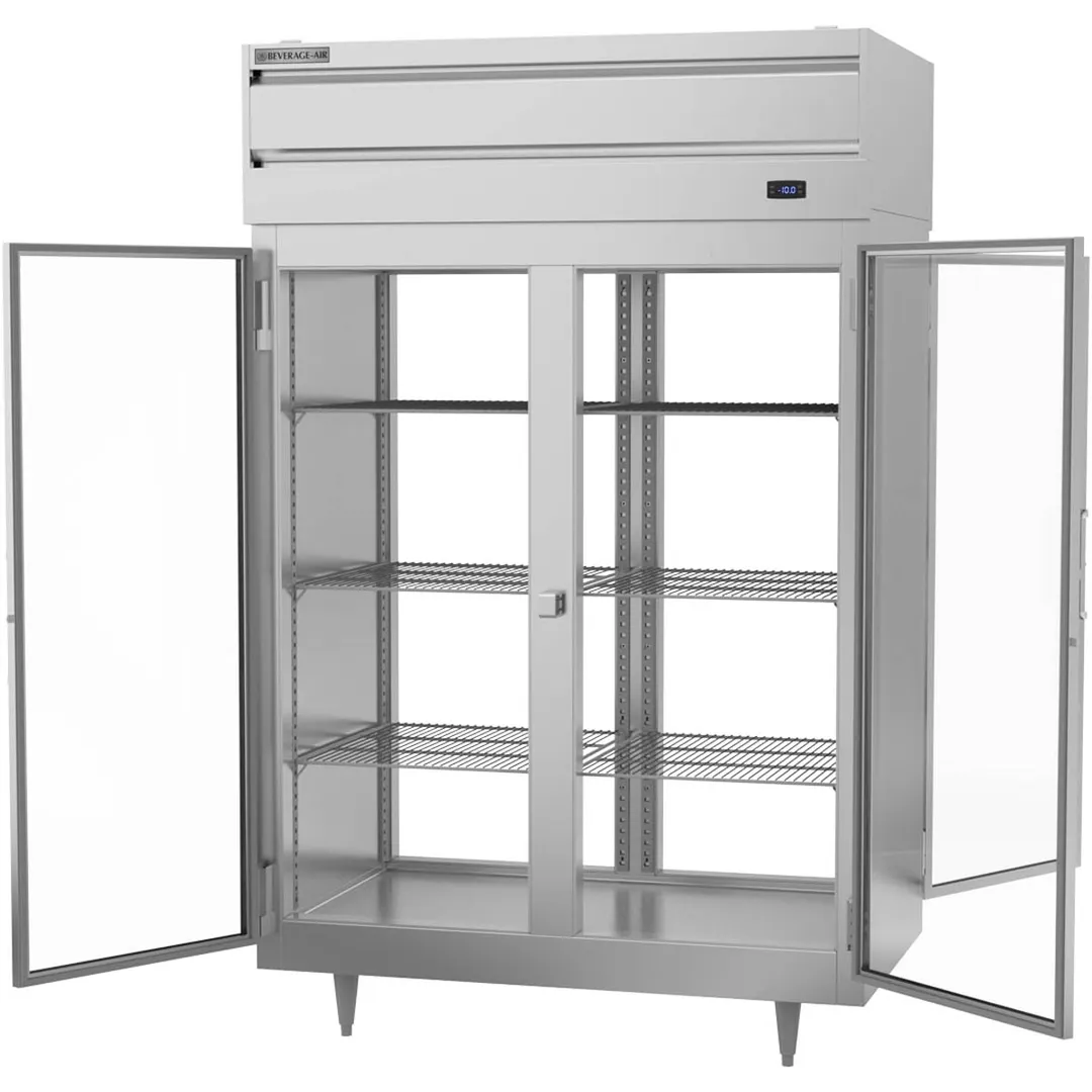 Beverage Air PFD2HC-1BG 52" Two Section Pass-Thru Freezer w/ 4 Glas Full Doors, 48 cu. ft. 