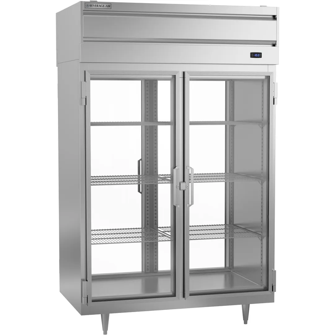 Beverage Air PFD2HC-1BG 52" Two Section Pass-Thru Freezer w/ 4 Glas Full Doors, 48 cu. ft. 