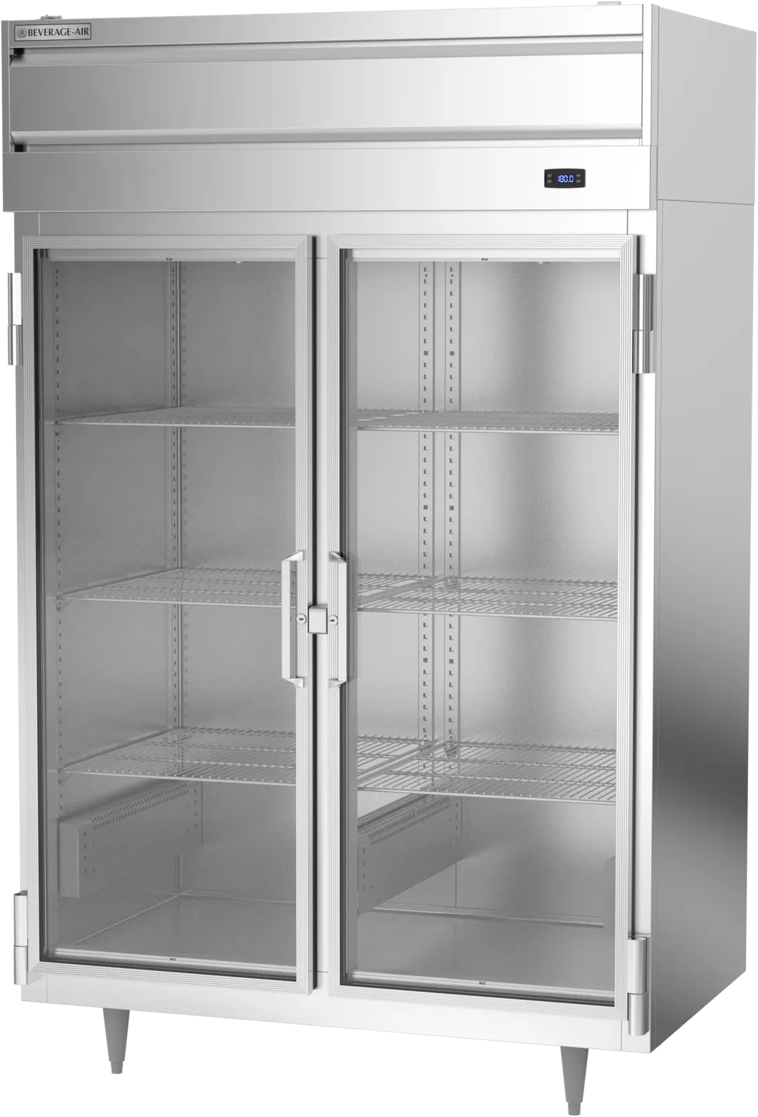 Beverage Air PH2-1BG 2-Section Heated Holding Cabinet, 46.5 cu ft, 2-Door Clear Glass, Stainless Steel Finish