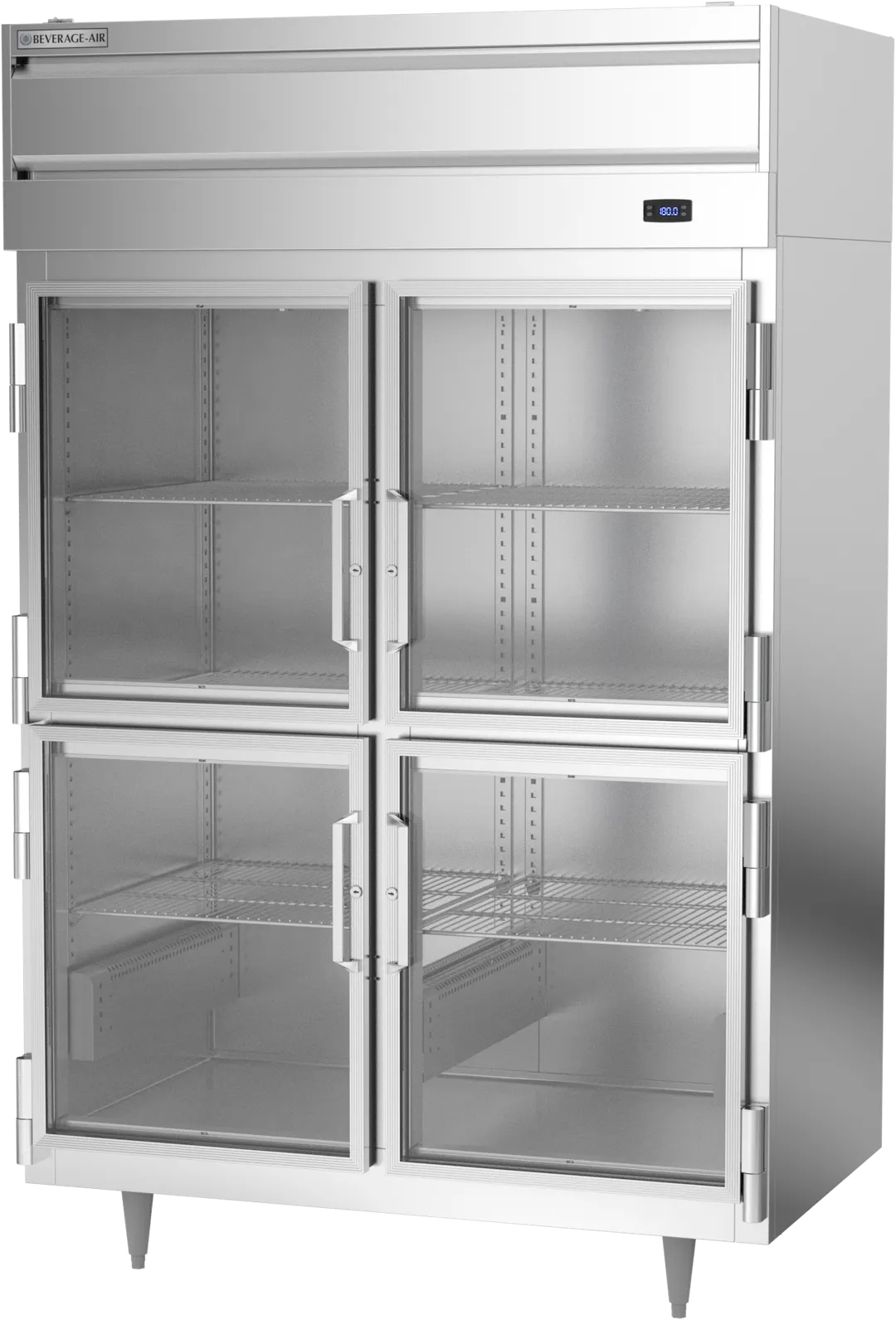 Beverage Air PH2-1BHG 2-Section “4” Clear Door Heated Holding Cabinet, 46.5cu ft, Stainless Steel Front
