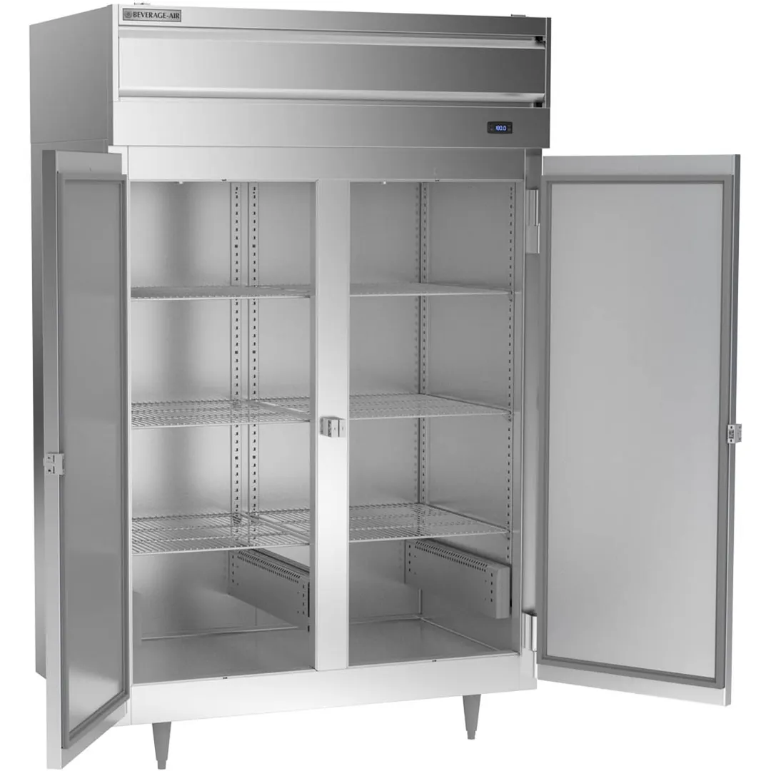Beverage Air PH2-1S 2-Section Reach-In Heated Holding Cabinet, 43.3 cu ft, Stainless Steel Front, Solid Doors, 6 Shelves