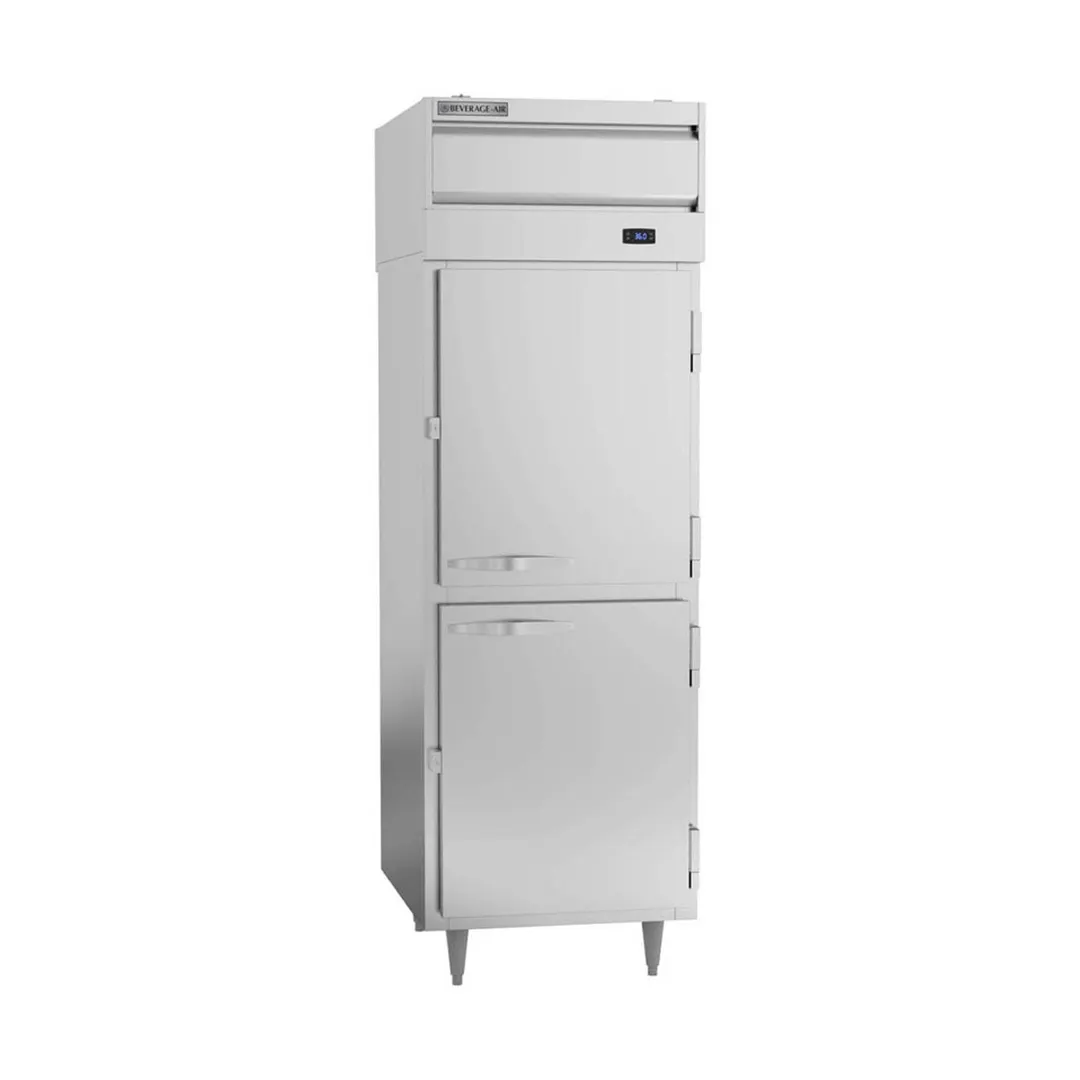 Beverage Air PRD1HC-1AHS 27" 1-Section Pass-Thru Refrigerator w/ 4 Solid Half Doors, Top Mounted, 23 cu. ft.