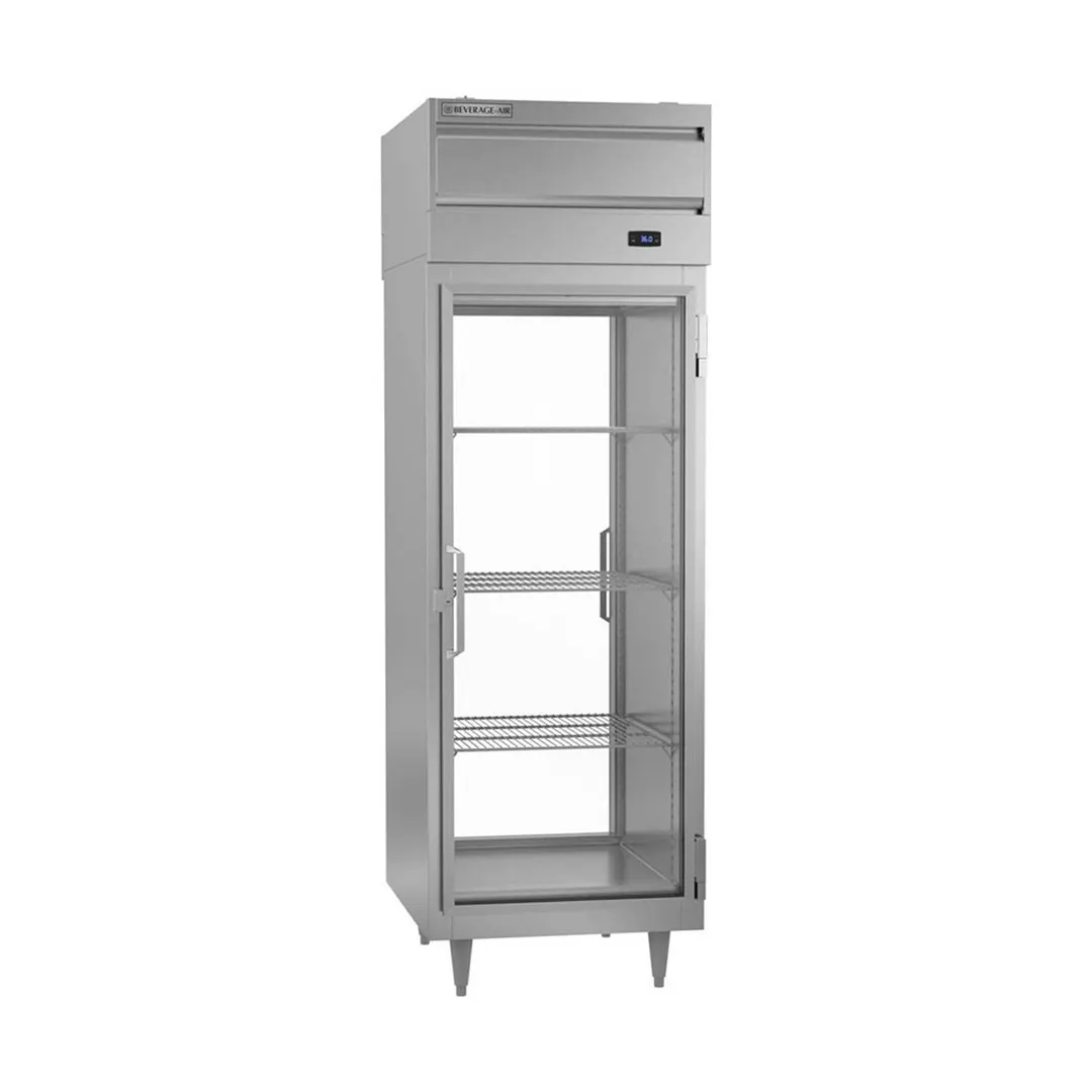 Beverage Air PRD1HC-1BG 27" 1-Section Pass-Thru Refrigerator w/ 2 Glass Full Doors, Top Mounted, 23 cu. ft.