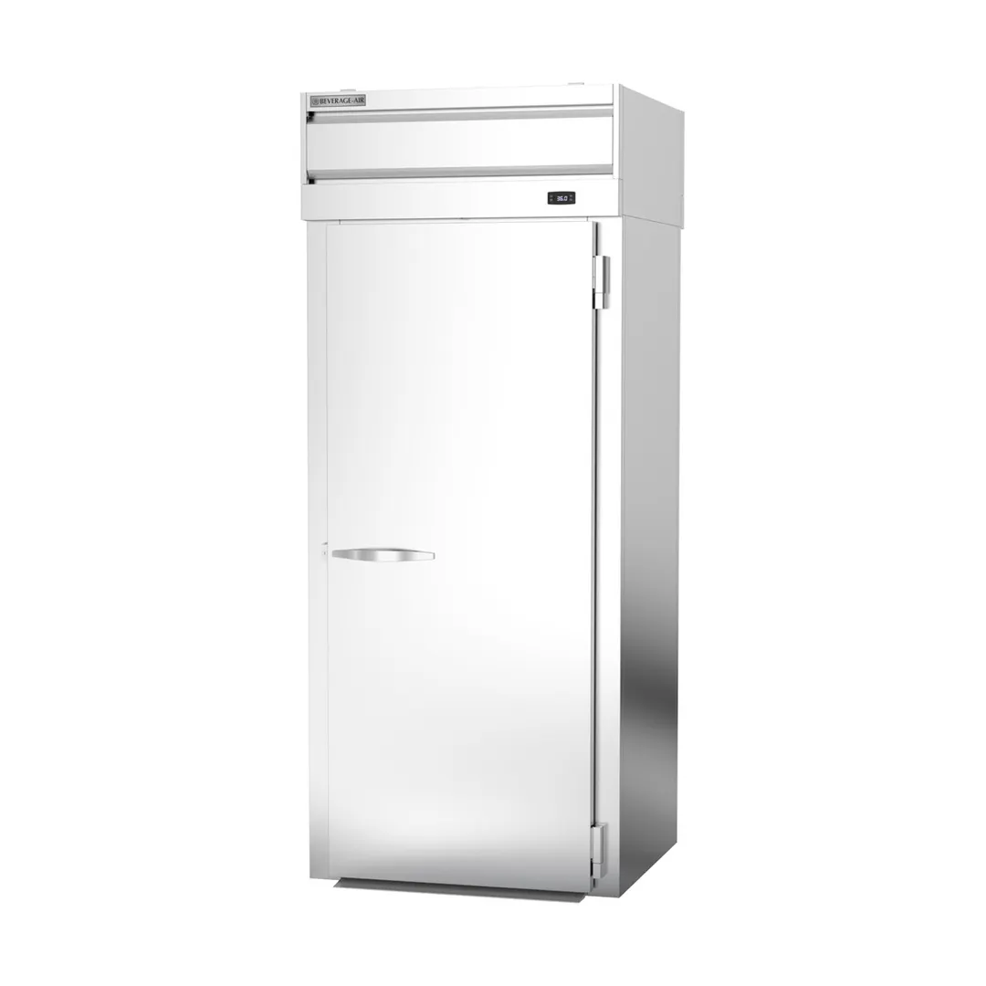 Beverage Air PRT1XTHC-1AS 36" One Section Roll-Thru Refrigerator w/ 2 Solid Doors, Extra Tall, Self-Contained, Aluminum Interior, 42.27 cu. ft.
