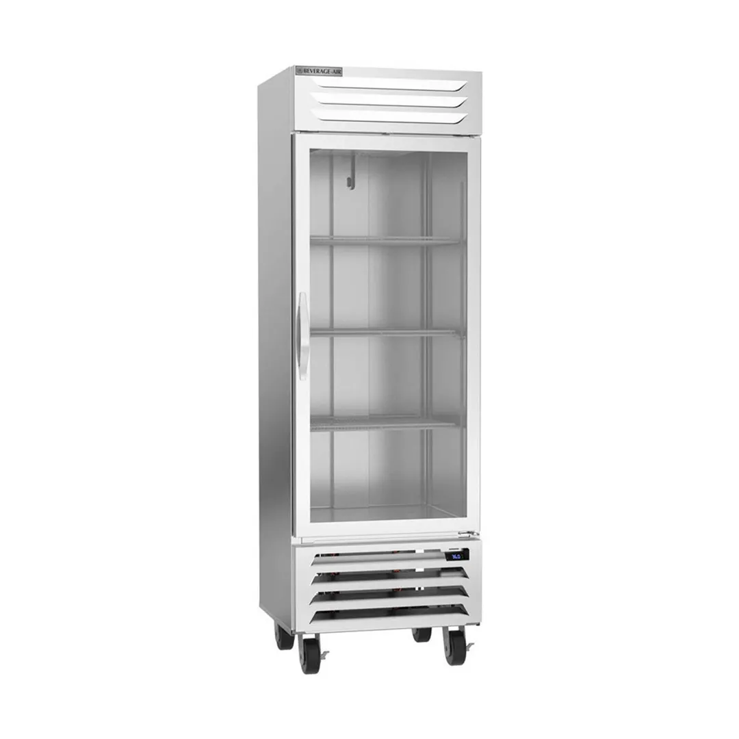 Beverage Air RB19HC-1G 27" 1-Section Reach-In Refrigerator w/ Glass Full Door, Bottom Mounted, Aluminum Interior, 18 cu. ft.