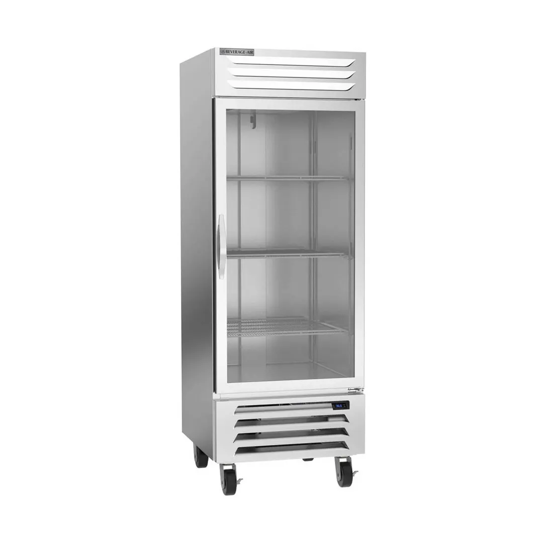 Beverage Air RB27HC-1G 30" 1-Section Reach-In Refrigerator w/ Glass Full Door, Bottom Mounted, Aluminum Interior, 26 cu. ft.