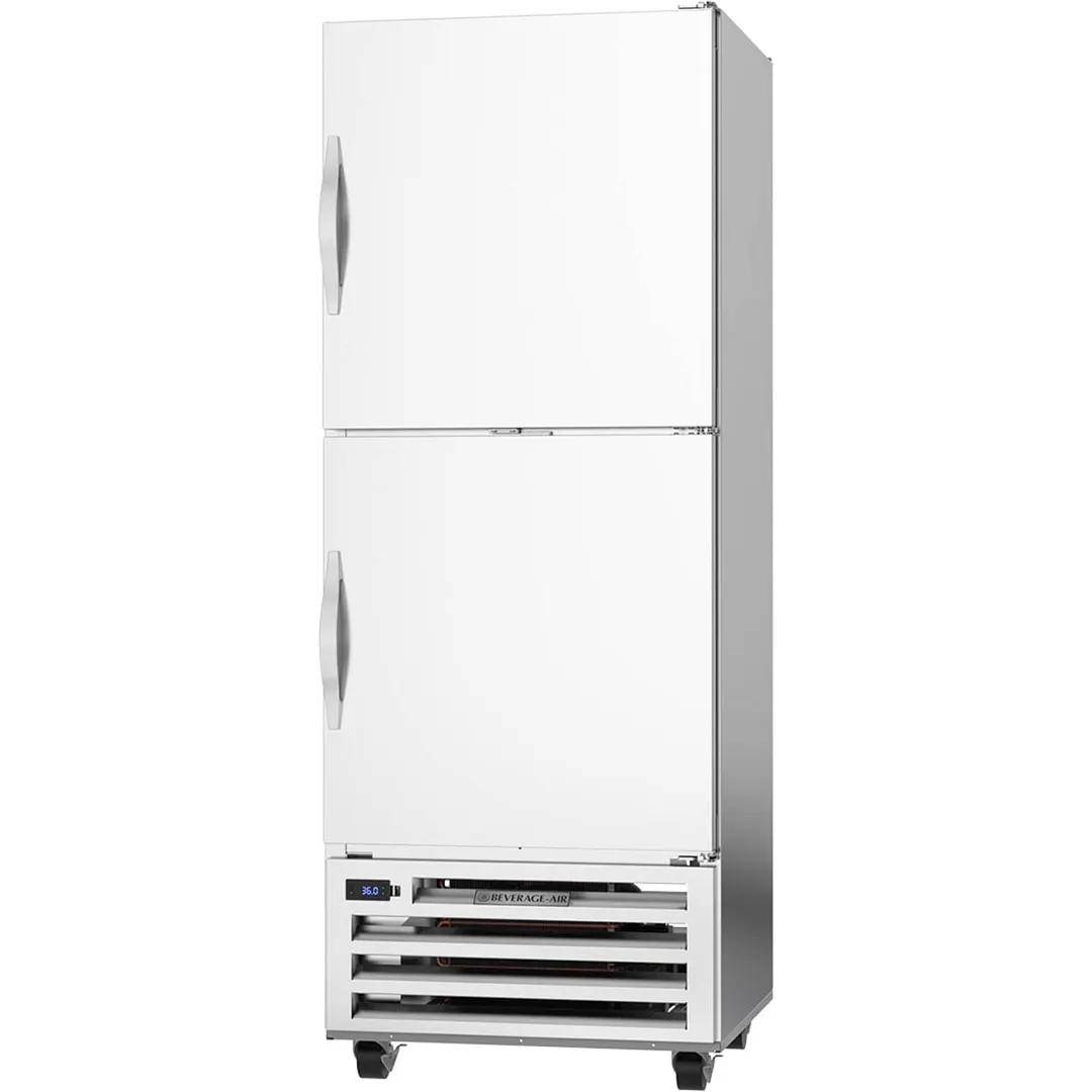 Beverage Air RID18HC-HS 27" 1-Section Pass-Thru Refrigerator w/ 4 Solid Half-Doors, Bottom Mounted, 18.38 cu. ft.