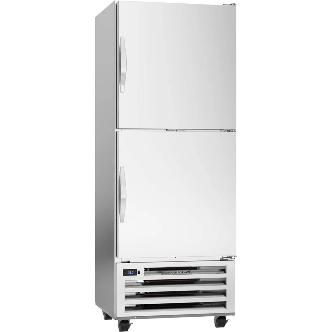 Beverage Air RID18HC-HS 27" 1-Section Pass-Thru Refrigerator w/ 4 Solid Half-Doors, Bottom Mounted, 18.38 cu. ft.