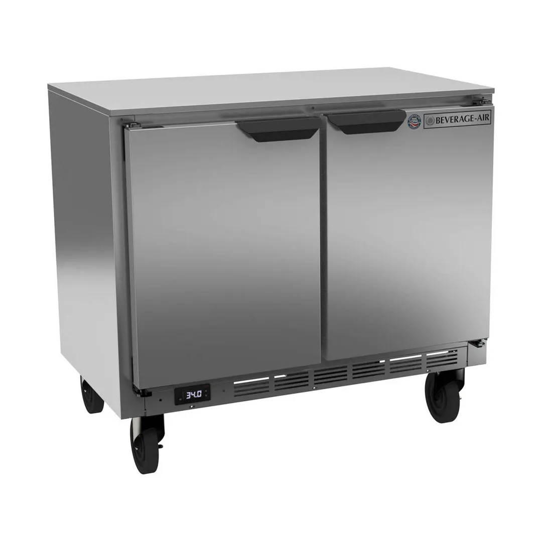 Beverage-Air UCR34HC 34" Two Section Undercounter Refrigerator w/ 2 Doors, 5.96 cu. ft.