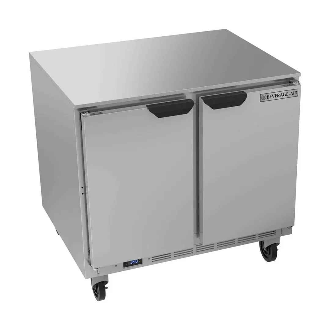 Beverage Air UCR36AHC 36" Two Section Undercounter Refrigerator w/ 2 Doors, 8.5 cu. ft.