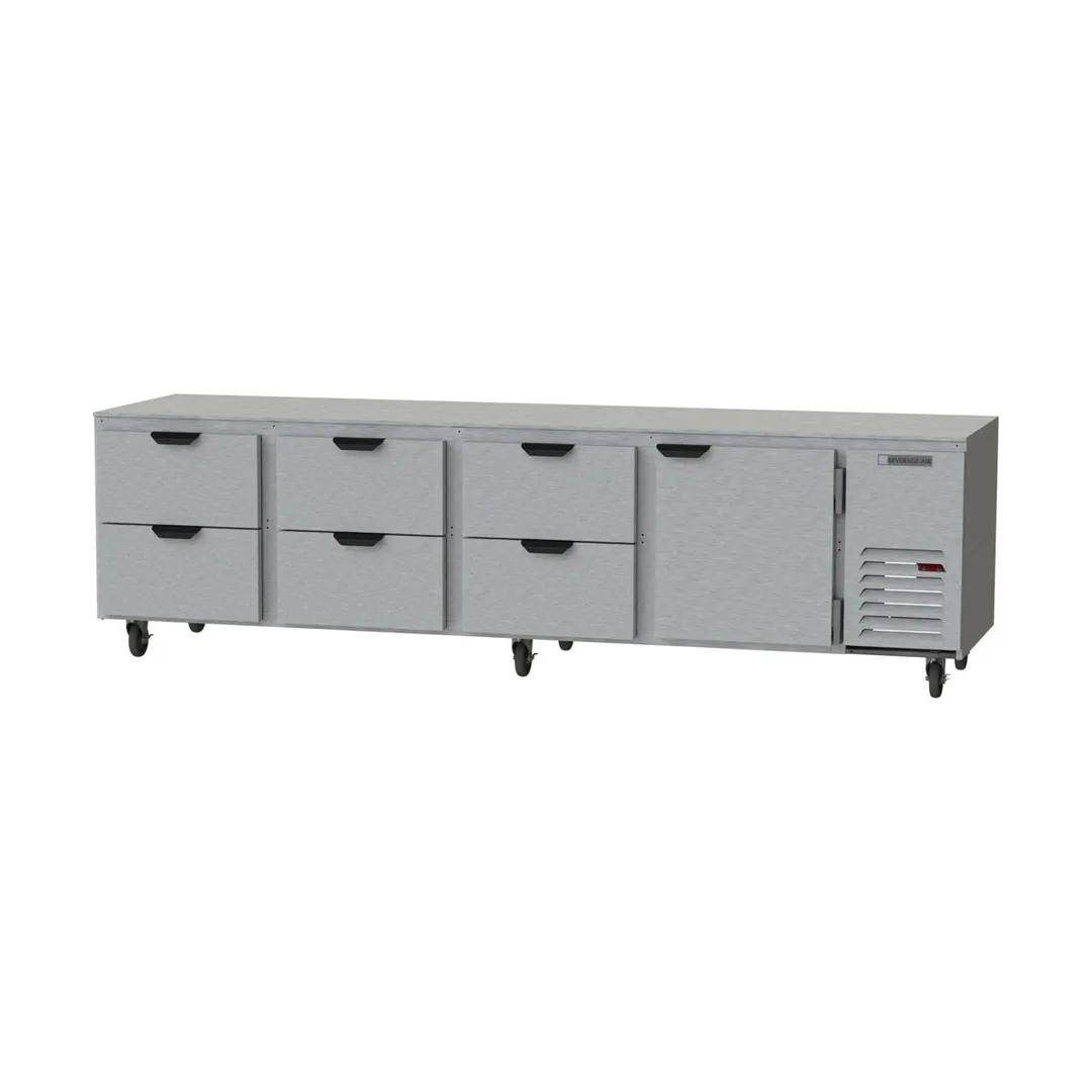 Beverage Air UCRD119AHC-6 119" Four Section Undercounter Refrigerator w/ 6 Drawers & 1 Door