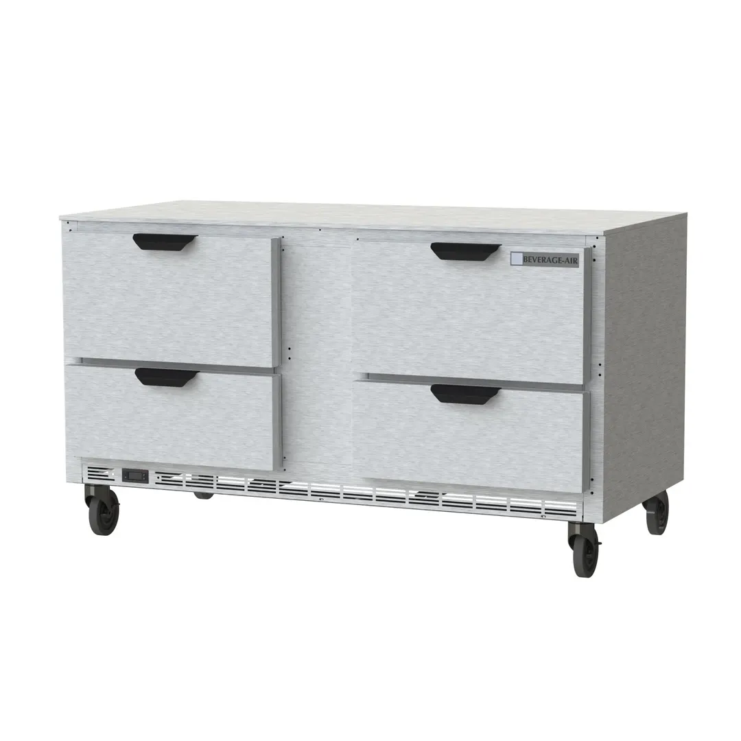 Beverage Air UCRD60AHC-4 60" Two Section Undercounter Refrigerator w/ 4 Drawers, 14 cu. ft.