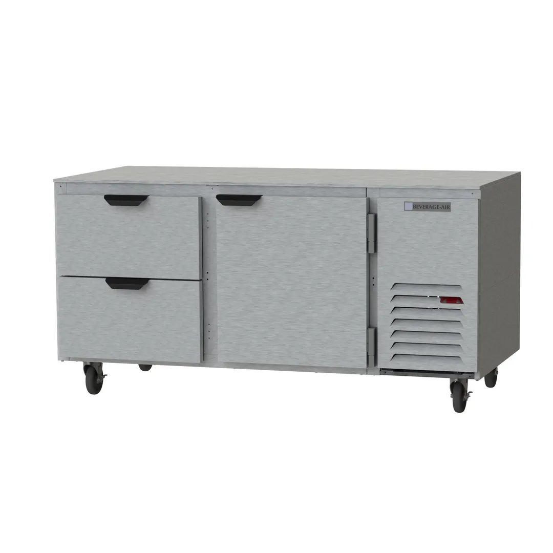 Beverage Air UCRD67AHC-2 67" Two Section Undercounter Refrigerator w/ 2 Drawers & 1 Door