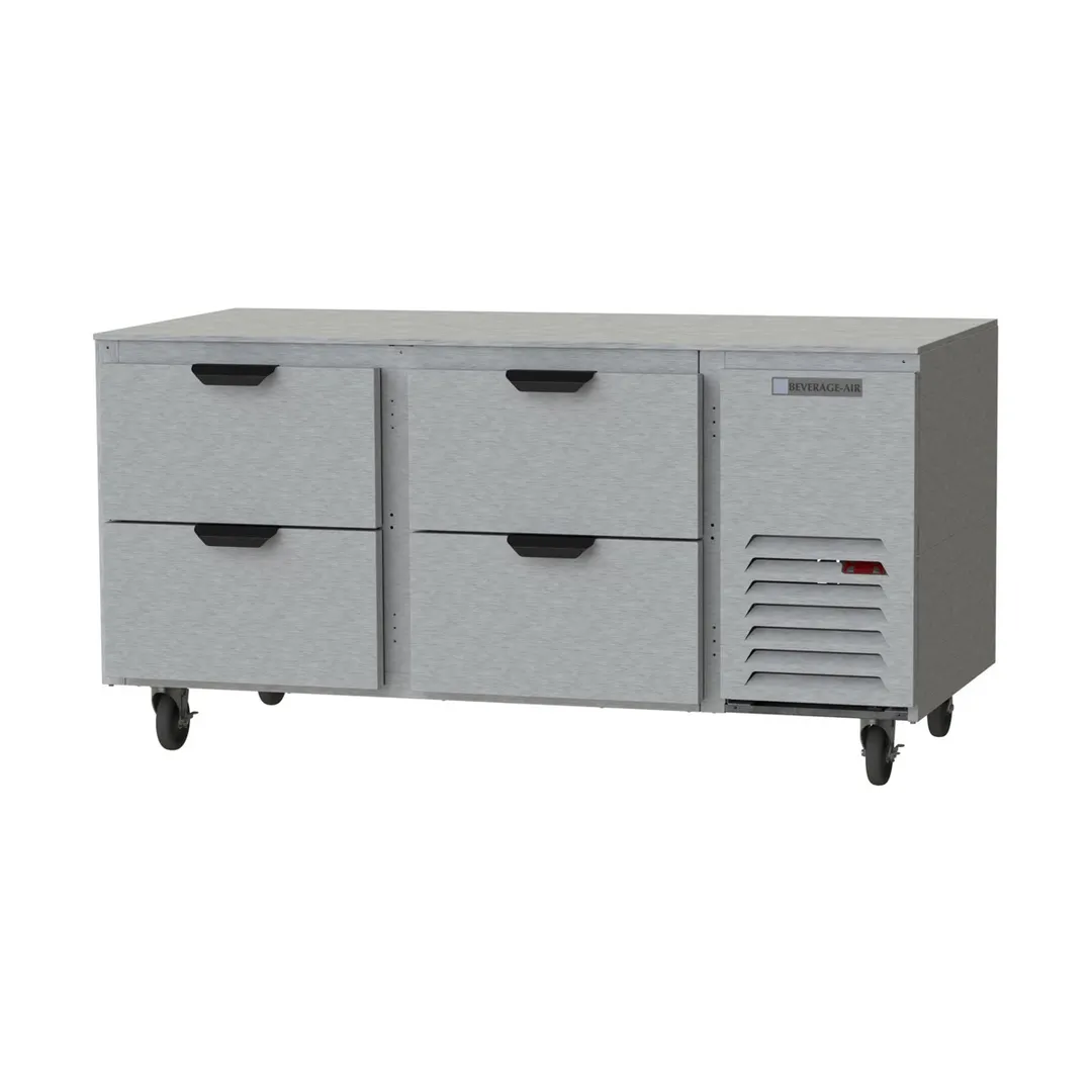 Beverage Air UCRD67AHC-4 67" Two Section Undercounter Refrigerator w/ 4 Drawers, 19 cu. ft.