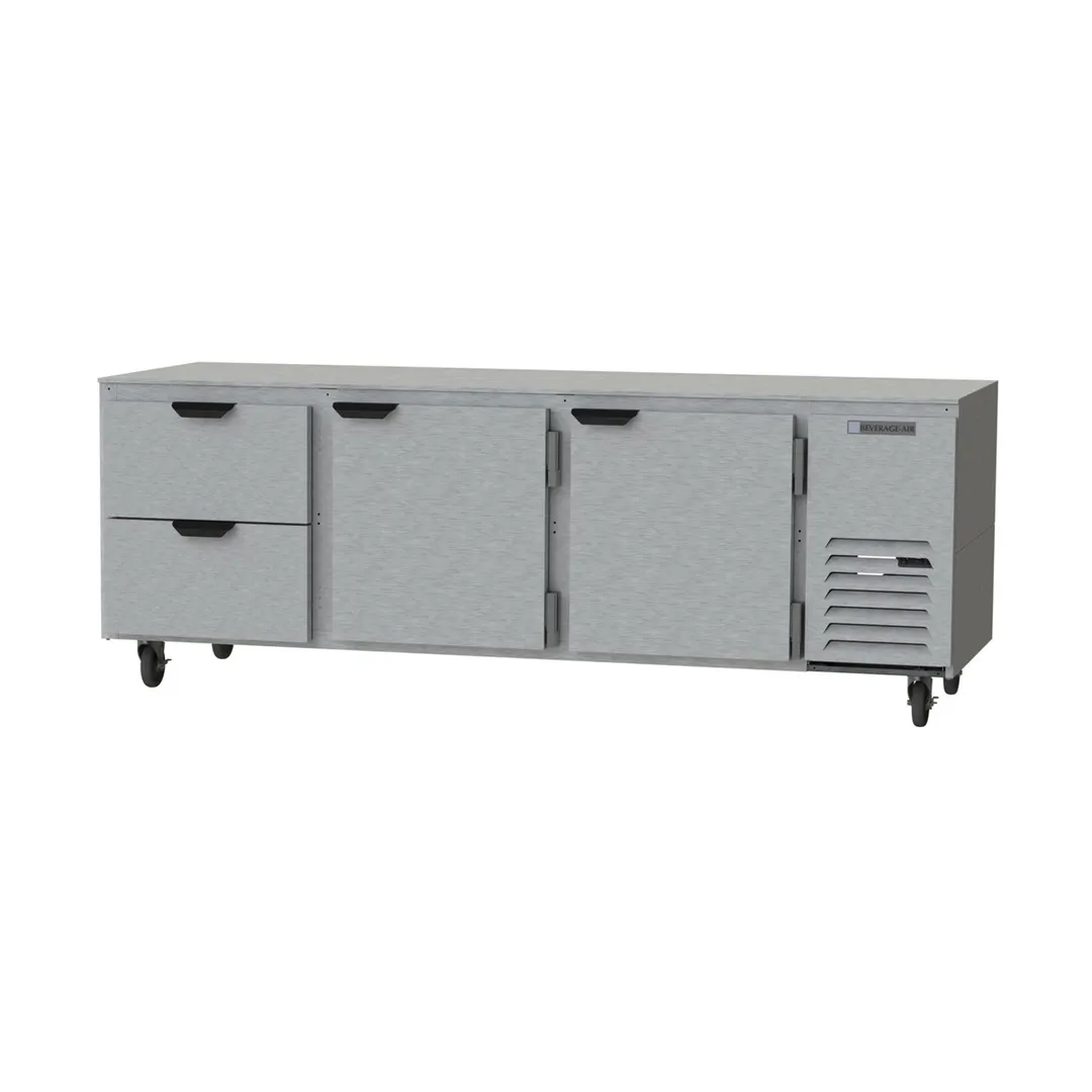 Beverage Air UCRD93AHC-2 93" Three Section Undercounter Refrigerator w/ 2 Drawers & 2 Doors
