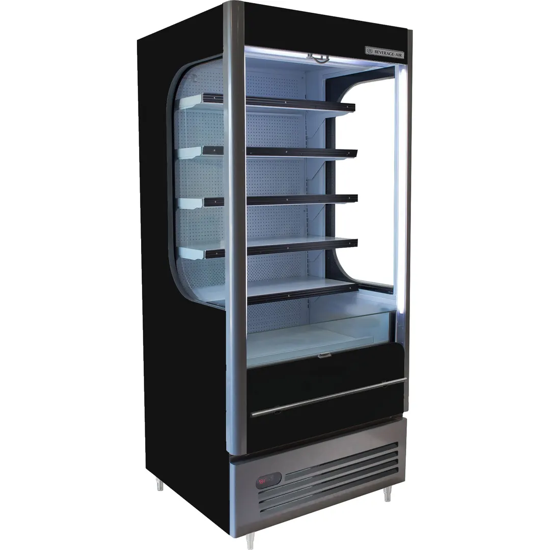 Beverage Air VMHC-12-1-B 35'' Vertical Open Air Merchandiser in Black, 5 Shelves, 15.45 cu. ft.