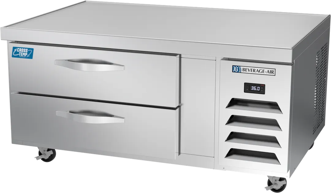 Beverage Air WTCTCS48HC 48" 2 Drawers Cross Temp Chef Base, Marine Edge, 7.21 cu. ft. (4) 12 x 20 pans