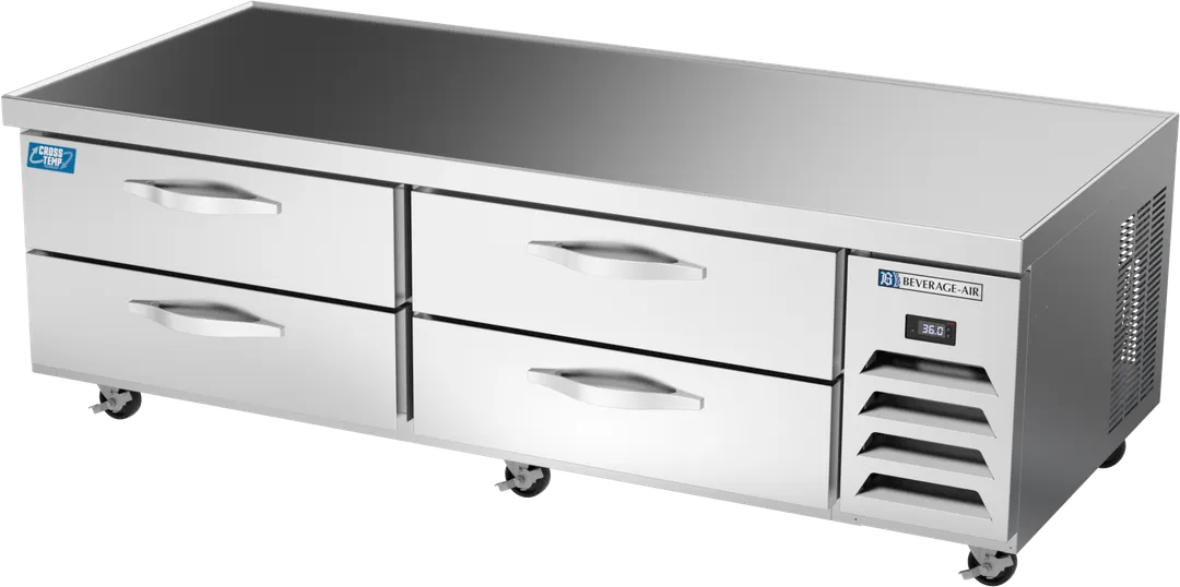Beverage Air WTCTCS72HC 72" 4 Drawers Refrigerated Chef Base, Marine Edge, 8.7 cu. ft.
