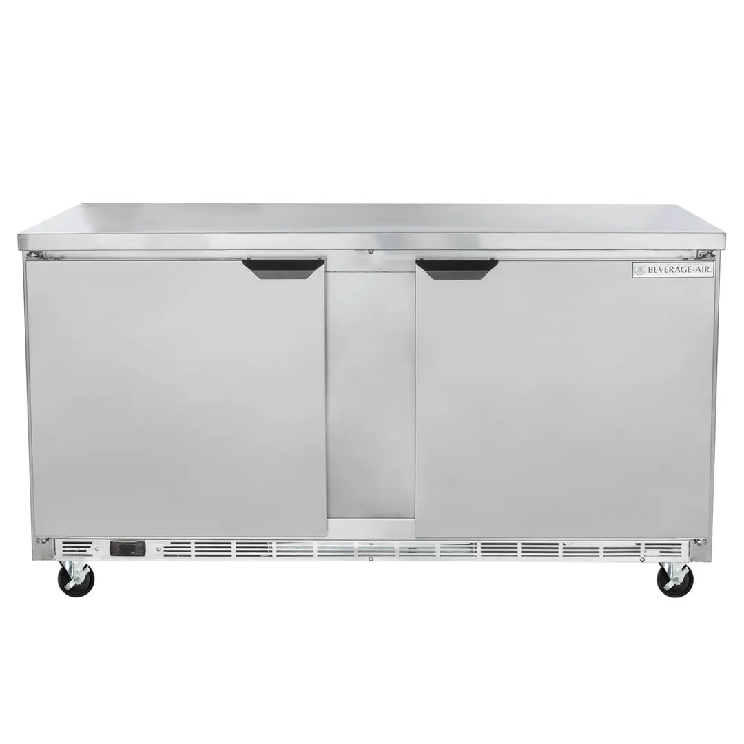 Beverage Air WTF60AHC-FLT 60" 2-Section Worktop Freezer w/ 2 Doors, 14.4 cu. ft.