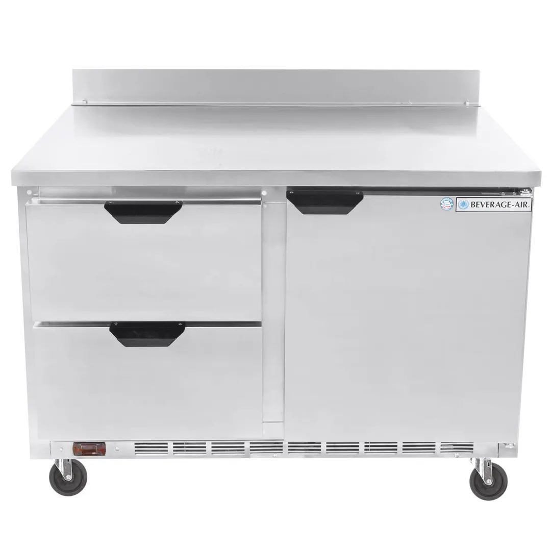 Beverage Air WTFD48AHC-2 48" 2-Section Worktop Freezer w/ 2 Drawers & 1 Door, 11.4 cu. ft.
