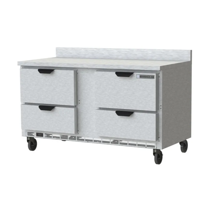 Beverage Air WTFD60AHC-4-FIP 60" 2-Section Worktop Freezer w/ 4 Drawers, 14.4 cu. ft.