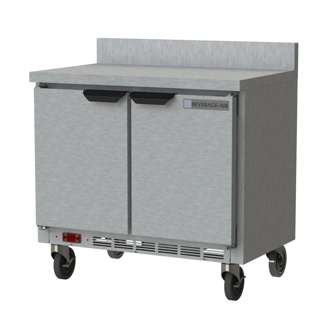 Beverage Air WTR34HC-FIP 34" 2-Section Worktop Refrigerator w/ 2 Doors, 6 cu. ft.
