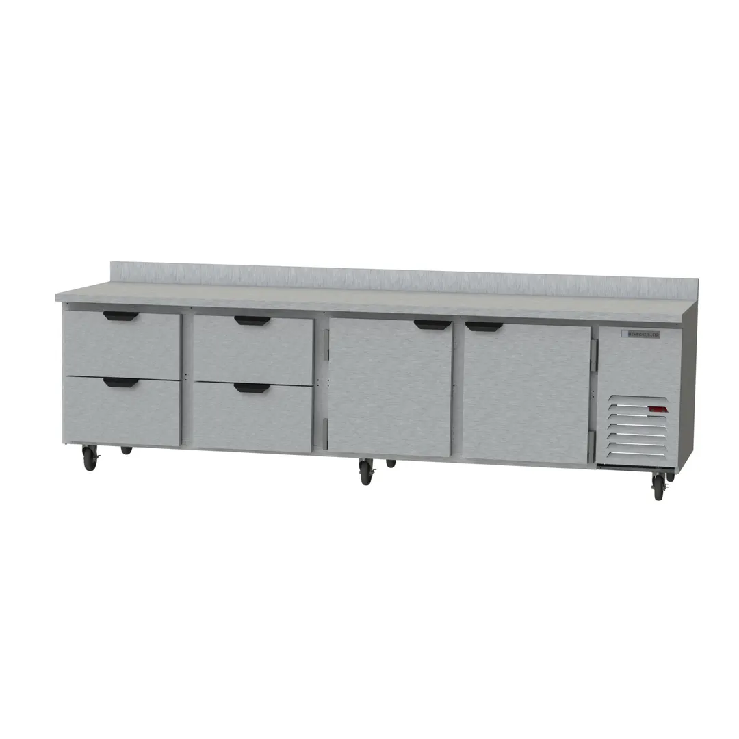 Beverage Air WTRD119AHC-4 119" 4-Section Worktop Refrigerator w/ 4 Drawers & 2 Doors, 40 cu. ft.