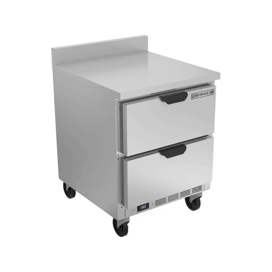 Beverage Air WTRD27AHC-2-FIP 27" 1-Section Worktop Refrigerator w/ 2 Drawers, 6.13 cu. ft.