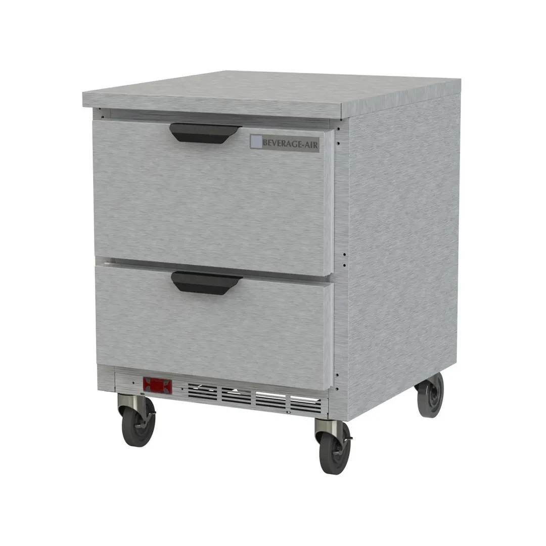Beverage Air WTRD27AHC-2-FLT 27" 1-Section Worktop Refrigerator w/ 2 Drawers, 6.13 cu. ft.
