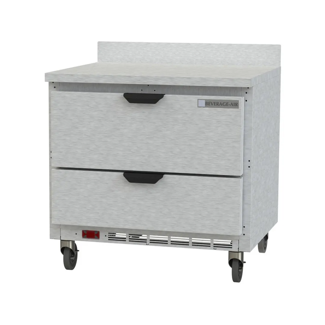 Beverage Air WTRD36AHC-2 36" 1-Section Worktop Refrigerator w/ 2 Drawers, 8.5 cu. ft.