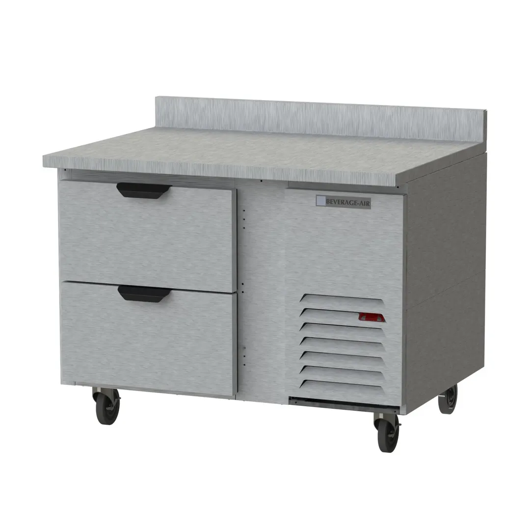 Beverage Air WTRD46AHC-2 46" 1-Section Worktop Refrigerator w/ 2 Drawers, 10.8 cu. ft.
