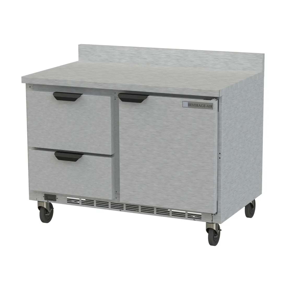 Beverage Air WTRD48AHC-2-FIP 48" 2-Section Worktop Refrigerator w/ 2 Drawers & 1 Door, 11.8 cu. ft.