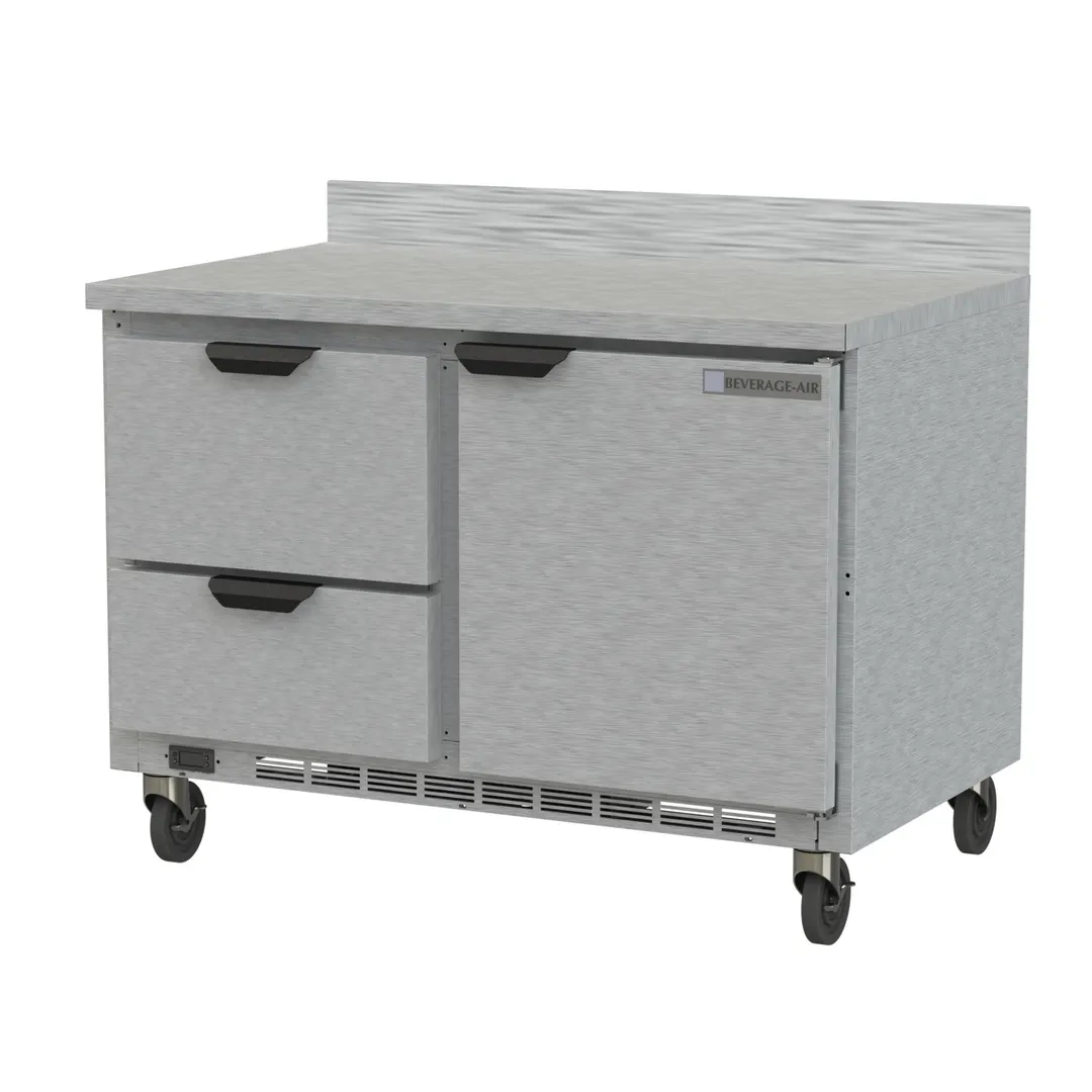 Beverage Air WTRD48AHC-2 48" 2-Section Worktop Refrigerator w/ 2 Drawers & 1 Door, 11.8 cu. ft.