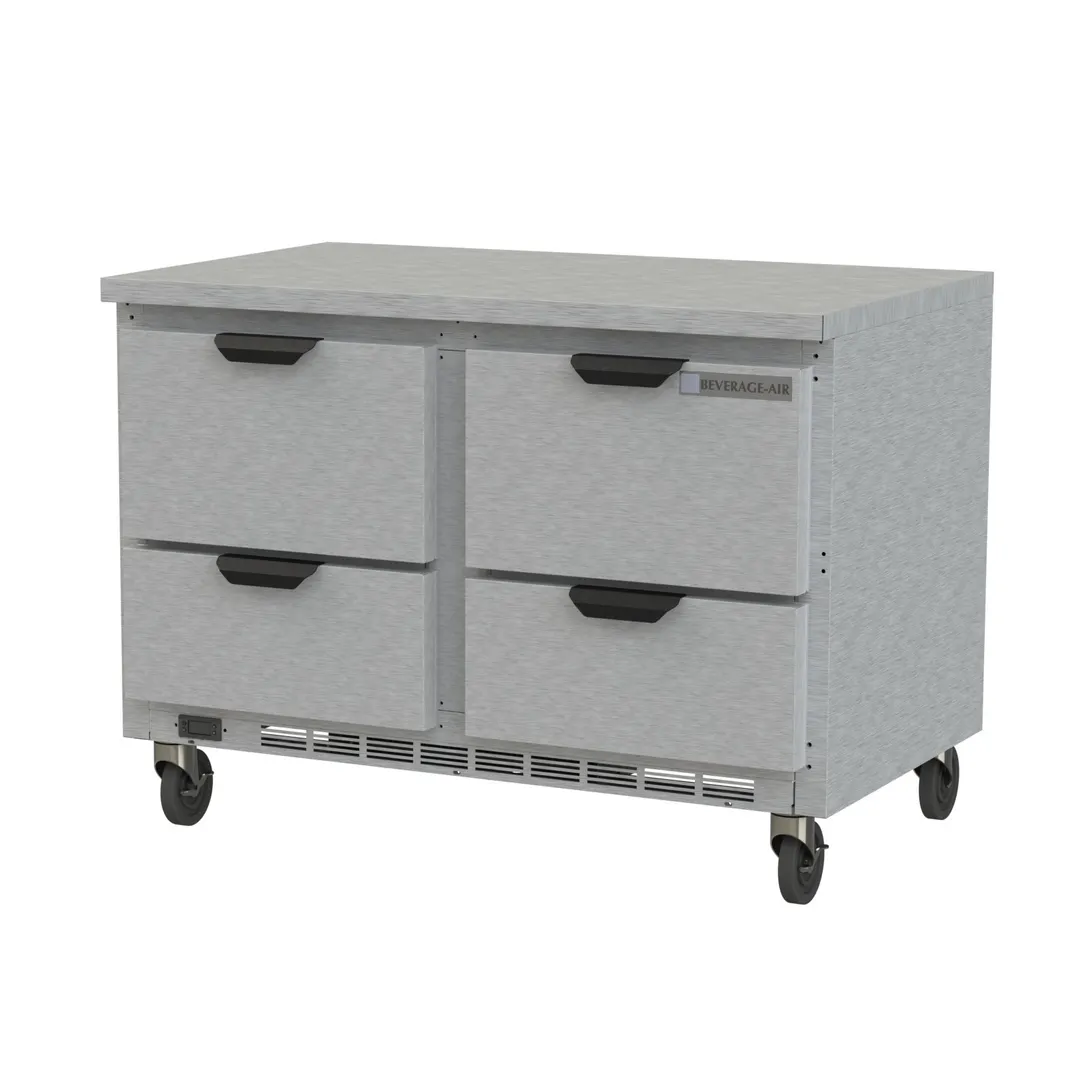 Beverage Air WTRD48AHC-4-FLT 48" 2-Section Worktop Refrigerator w/ 4 Drawers, 11.82 cu. ft.