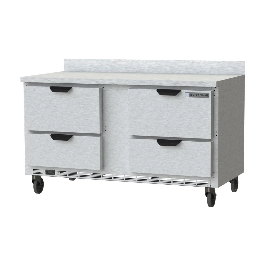 Beverage Air WTRD60AHC-4 60" 2-Section Worktop Refrigerator w/ 4 Drawers, 14.75 cu. ft.