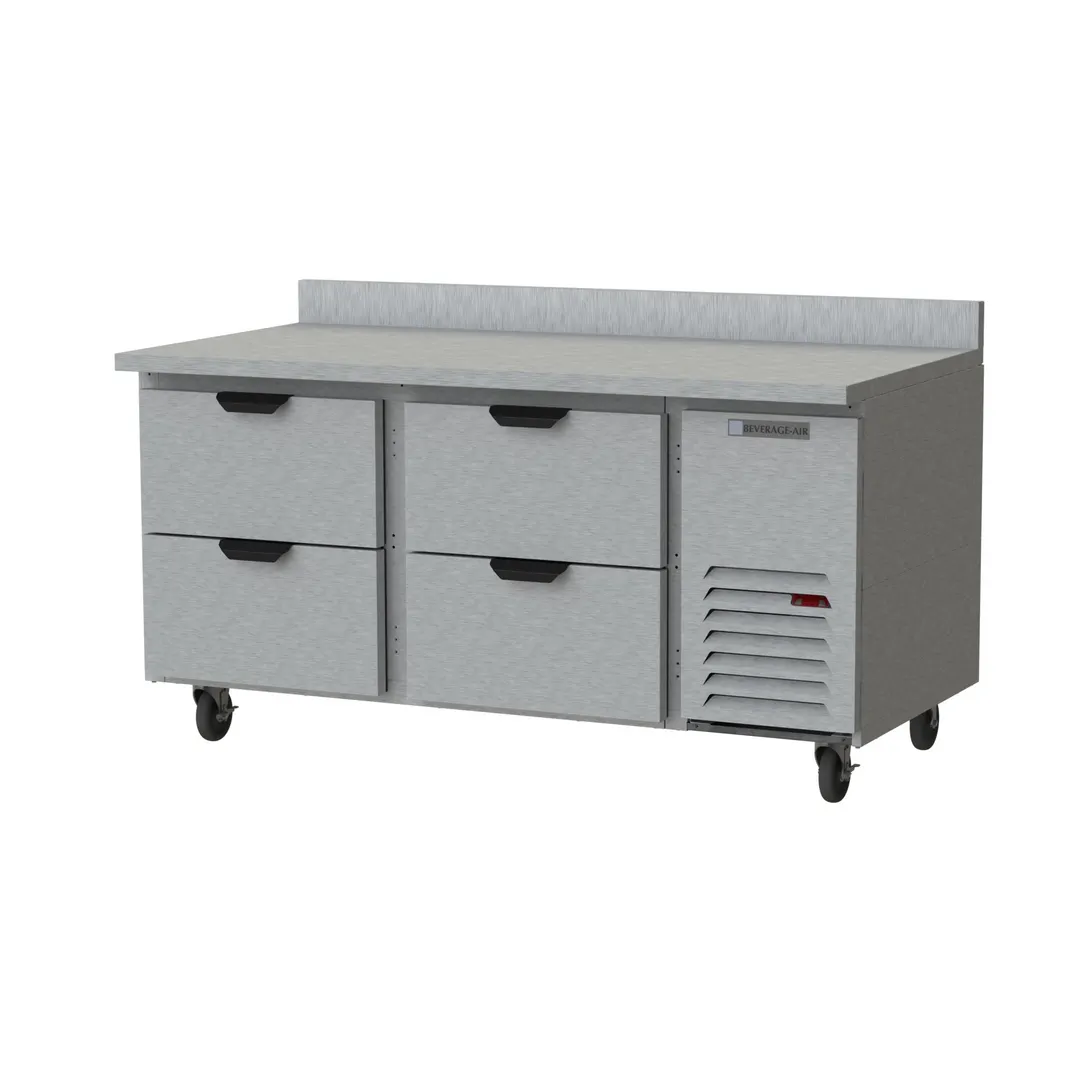 Beverage Air WTRD67AHC-4 67" 2-Section Worktop Refrigerator w/ 4 Drawers, 19 cu. ft.