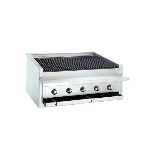 Bakers Pride L-36RS-R 36" Low Profile Countertop Gas Radiant Charbroiler w/ (7) Burners, 105.000 BTU