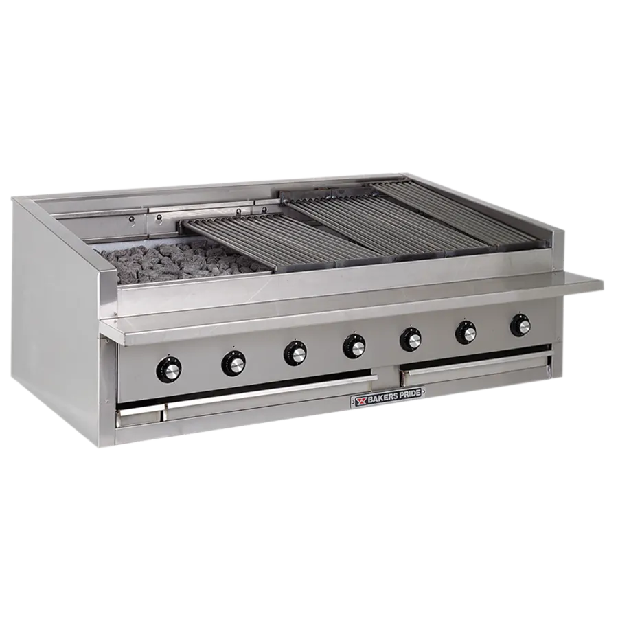 Bakers Pride L-60RS 60" Low Profile Countertop Gas Radiant Charbroiler w/ (13) Burners, 195.000 BTU